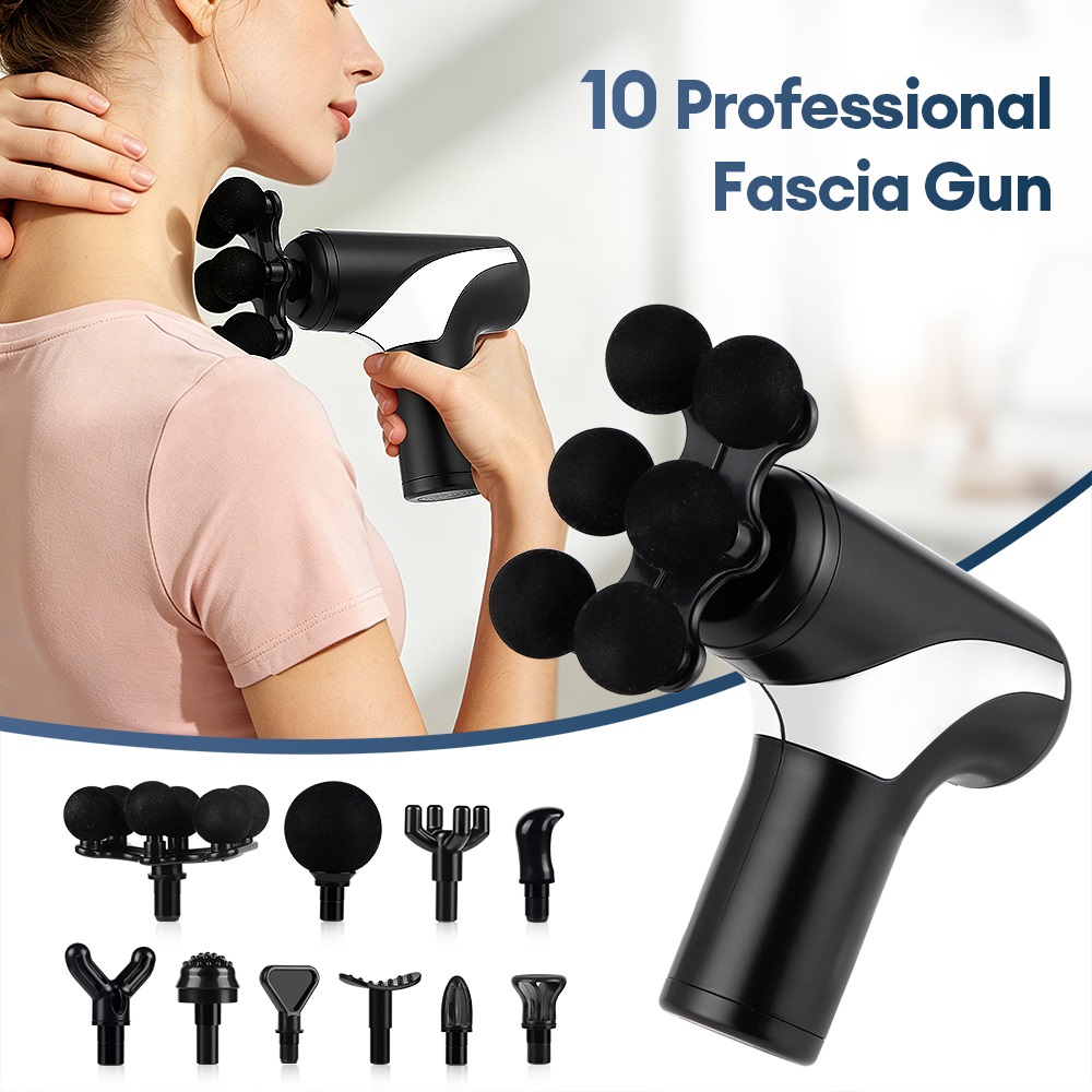 Massage Gun Deep Tissue - ปืนนวดแบบพกพา 38 ระดับการปรับ ระบบตรวจจับแรงกดอัจฉริยะ เครื่องนวดไร้สายสำหรับคอ หลัง