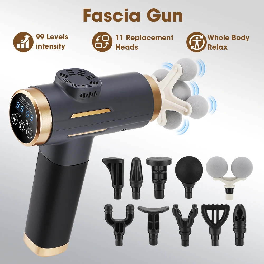 Massage Gun Deep Tissue - ปืนนวดไฟฟ้า 24 วัตต์ 99 ระดับปรับได้ 11