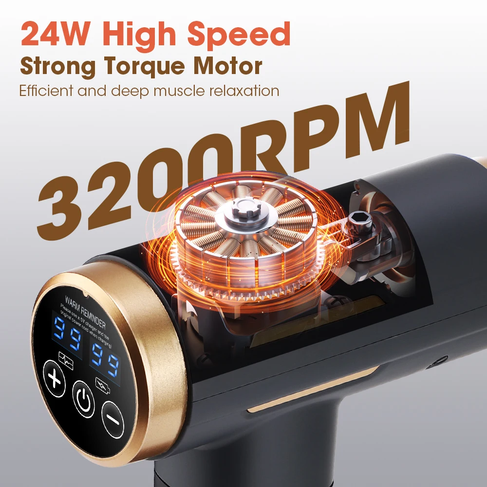 ปืนนวดไฟฟ้า 24 วัตต์ 99 ระดับป - Massage Gun Deep Tissue บทวิจารณ์และราคา