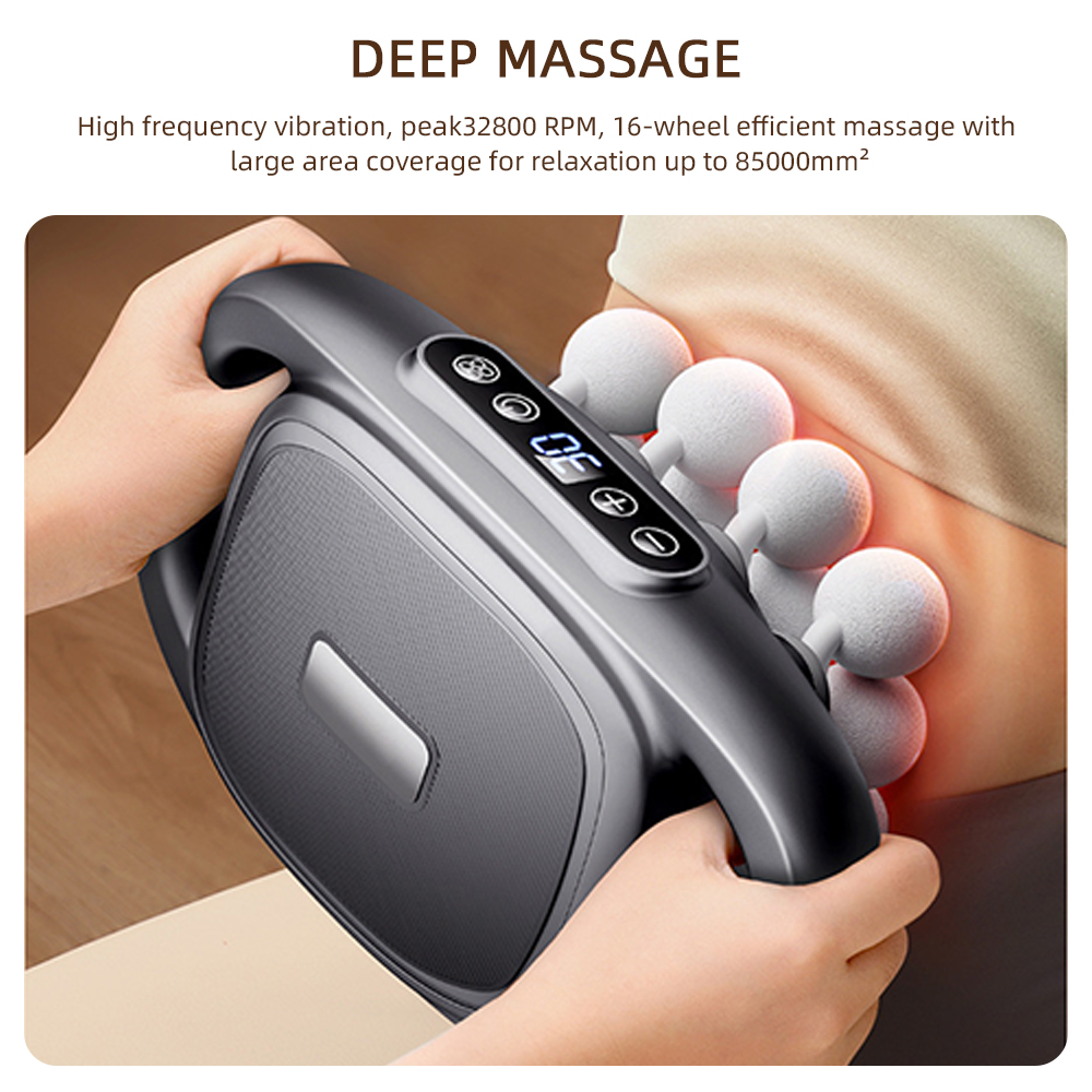 16 หัว Fascia ปืนการสั่นสะเทือ - Massage Gun Deep Tissue บทวิจารณ์และราคา